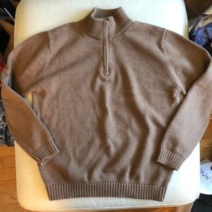 Men’s L.L. Bean brown zip Henley sweater